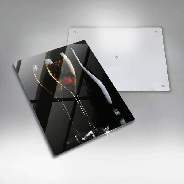 Üveg vágódeszka Pohár pezsgő