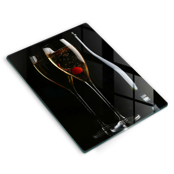 Üveg vágódeszka Pohár pezsgő