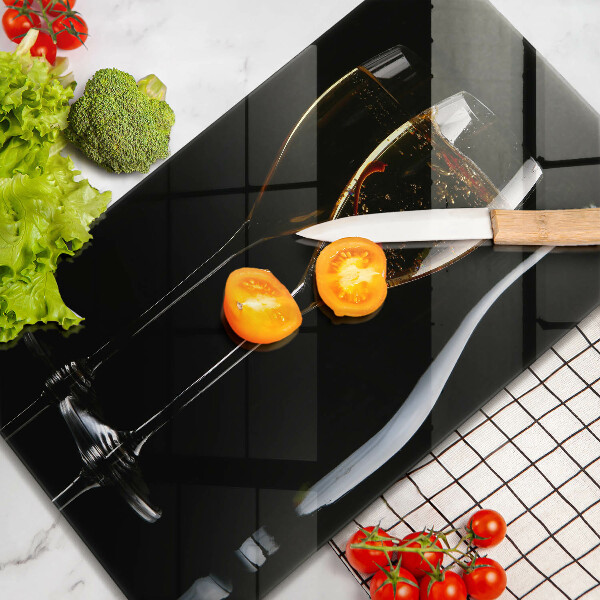 Üveg vágódeszka Pohár pezsgő