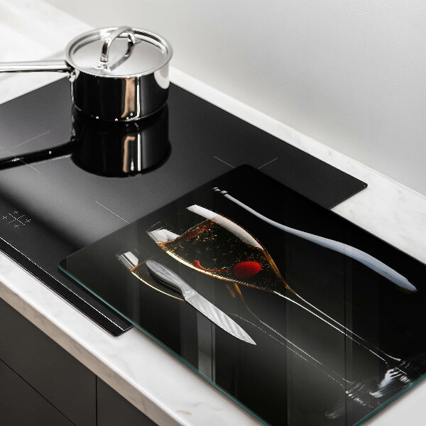 Üveg vágódeszka Pohár pezsgő