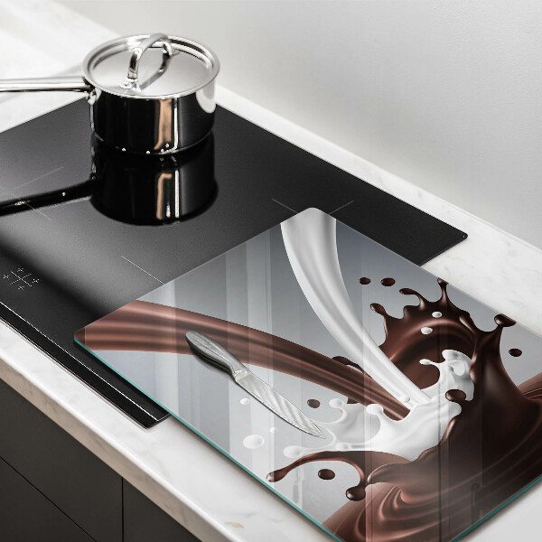 Üveg vágódeszka Tej és csokoládé