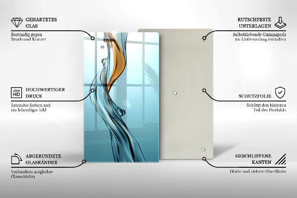 Üveg vágódeszka Vízsugár