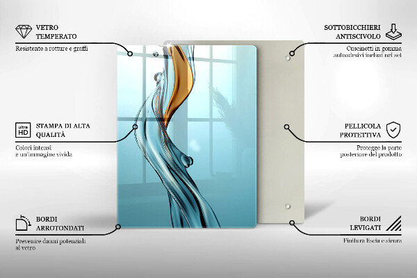 Üveg vágódeszka Vízsugár