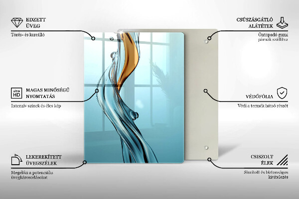 Üveg vágódeszka Vízsugár