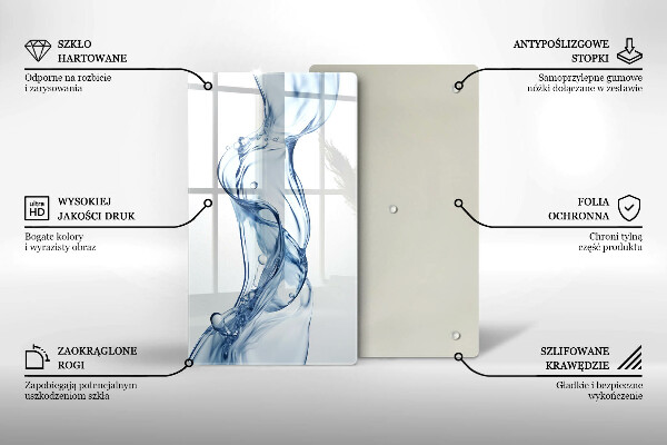 Üveg vágódeszka Tiszta víz