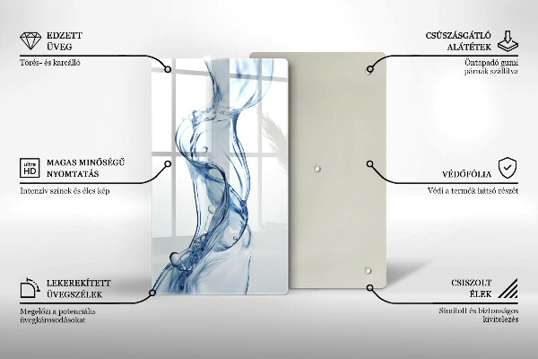 Üveg vágódeszka Tiszta víz