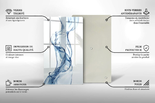 Üveg vágódeszka Tiszta víz