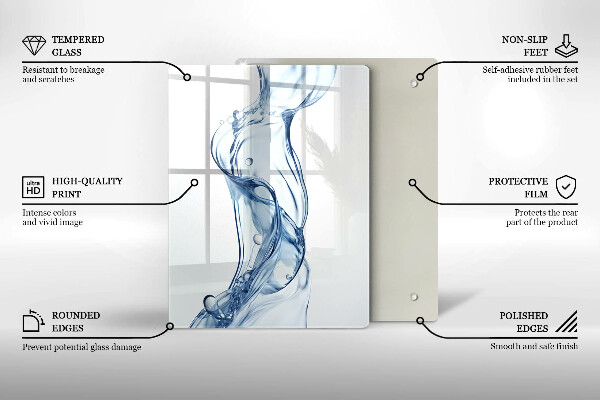 Üveg vágódeszka Tiszta víz