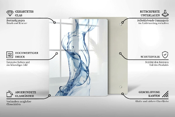 Üveg vágódeszka Tiszta víz