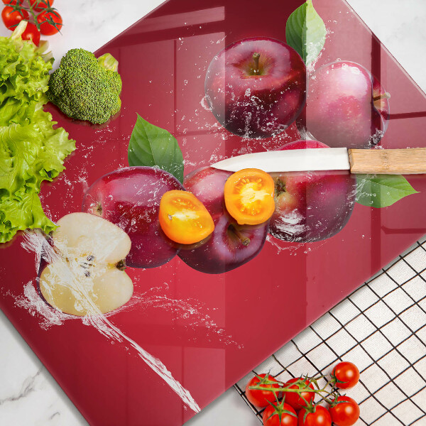 Üveg vágódeszka Lédús alma vízben