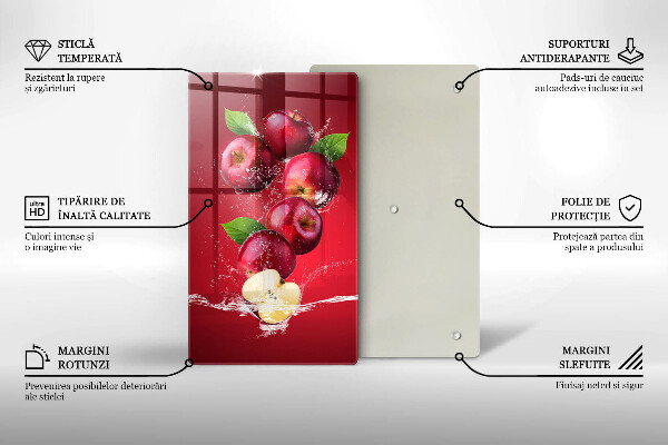 Üveg vágódeszka Lédús alma vízben