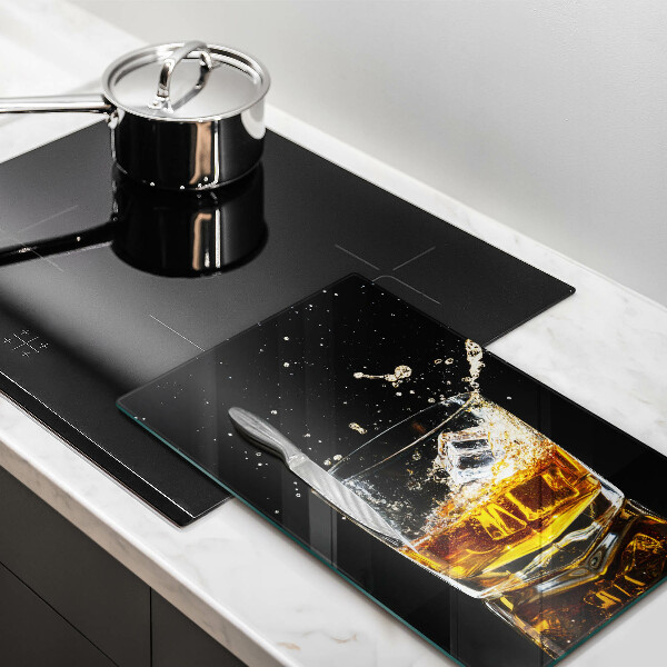 Üveg vágódeszka Egy pohár whisky