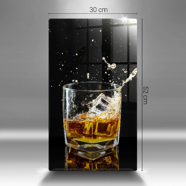 Üveg vágódeszka Egy pohár whisky