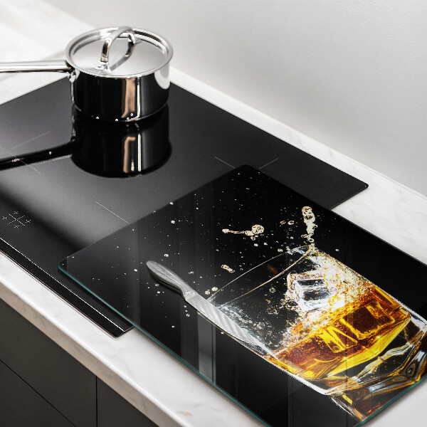 Üveg vágódeszka Egy pohár whisky