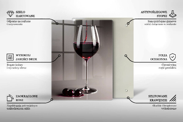 Üveg vágódeszka Üveg és szőlő