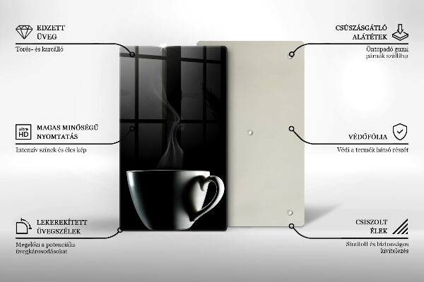 Üveg vágódeszka Egy csésze tea