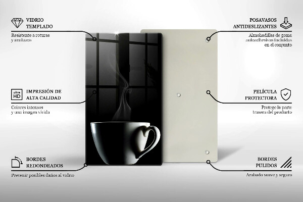 Üveg vágódeszka Egy csésze tea