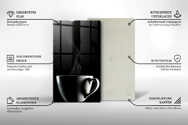 Üveg vágódeszka Egy csésze tea