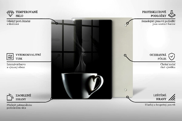 Üveg vágódeszka Egy csésze tea