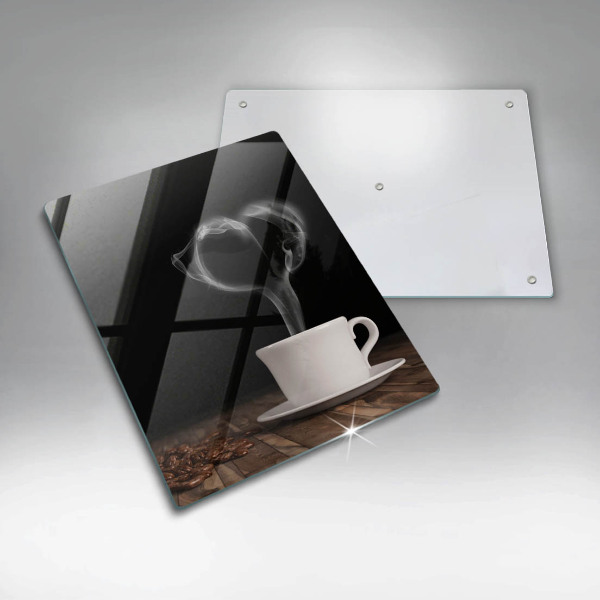 Üveg vágódeszka Kávéscsésze szív