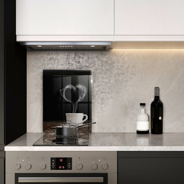 Üveg vágódeszka Kávéscsésze szív