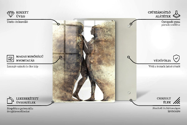 Üveg vágódeszka Szerelmes emberek teste
