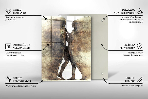 Üveg vágódeszka Szerelmes emberek teste