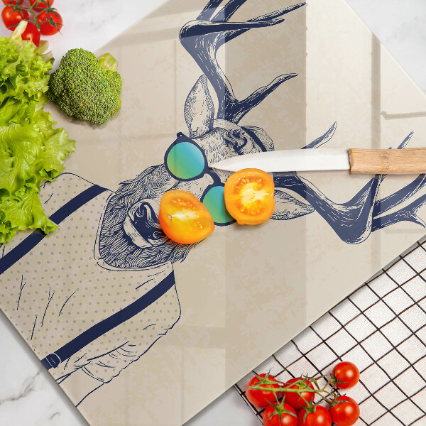 Üveg vágódeszka Szarvas ember illusztráció