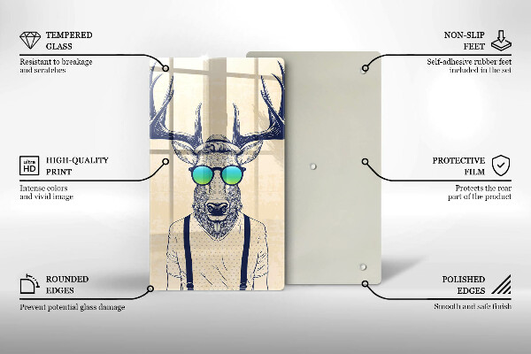 Üveg vágódeszka Szarvas ember illusztráció