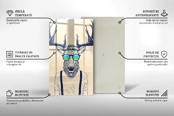 Üveg vágódeszka Szarvas ember illusztráció