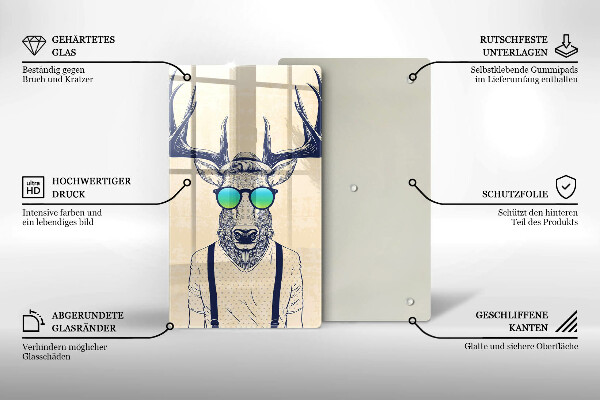 Üveg vágódeszka Szarvas ember illusztráció