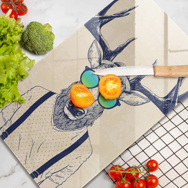 Üveg vágódeszka Szarvas ember illusztráció