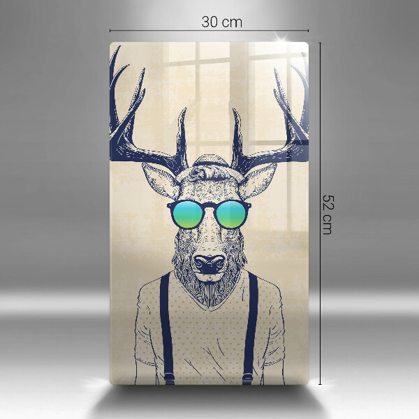 Üveg vágódeszka Szarvas ember illusztráció