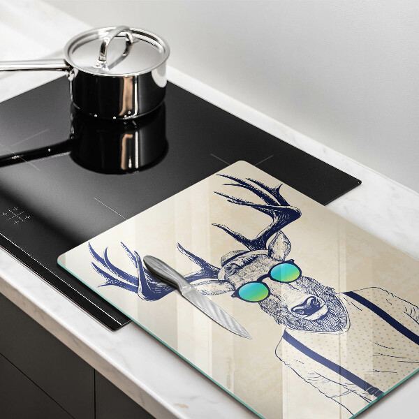 Üveg vágódeszka Szarvas ember illusztráció