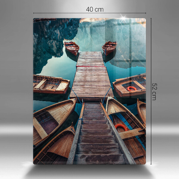 Üveg vágódeszka Csónakok a tavon