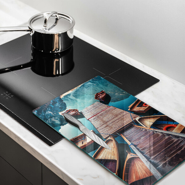 Üveg vágódeszka Csónakok a tavon