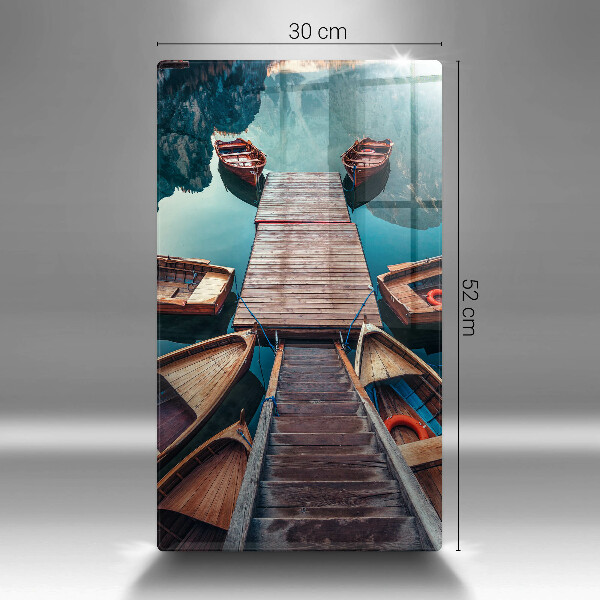 Üveg vágódeszka Csónakok a tavon