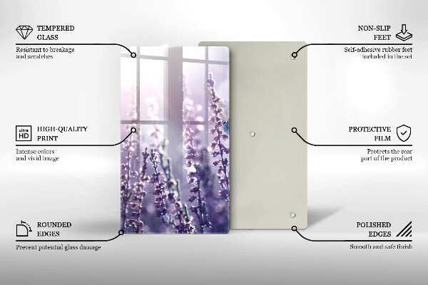 Üveg vágódeszka Vadvirágok és a pillangó