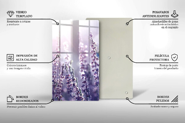 Üveg vágódeszka Vadvirágok és a pillangó