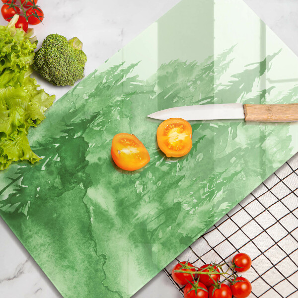 Üveg vágódeszka Festett erdő