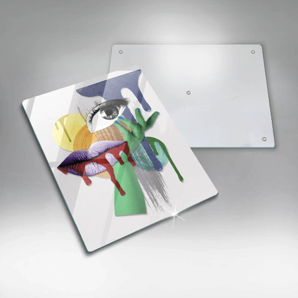 Üveg vágódeszka Art absztrakt kollázs