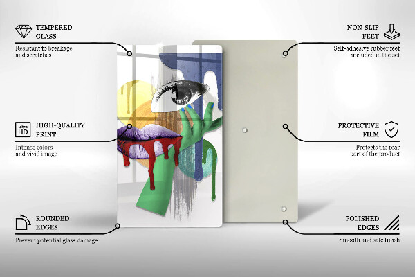 Üveg vágódeszka Art absztrakt kollázs