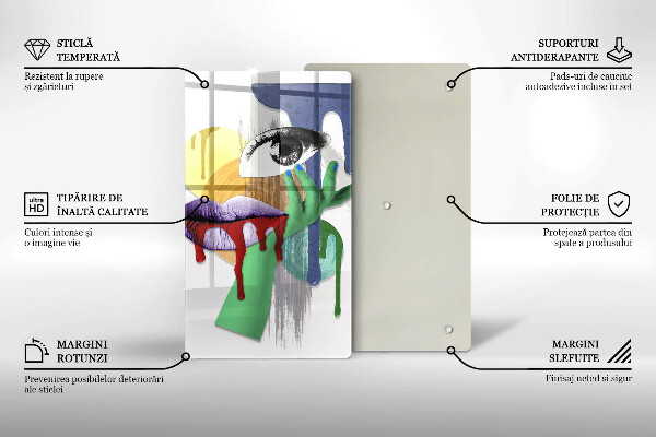 Üveg vágódeszka Art absztrakt kollázs
