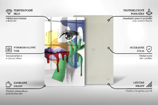 Üveg vágódeszka Art absztrakt kollázs