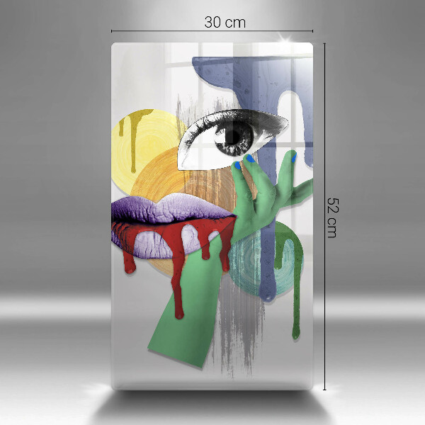 Üveg vágódeszka Art absztrakt kollázs