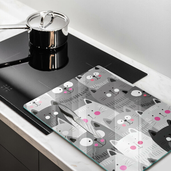 Üveg vágódeszka Macskák illusztráció