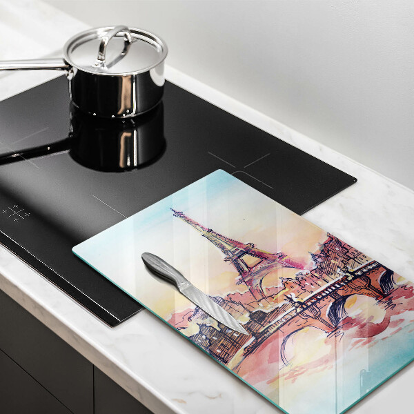 Üveg vágódeszka Párizs Eiffel-torony tája