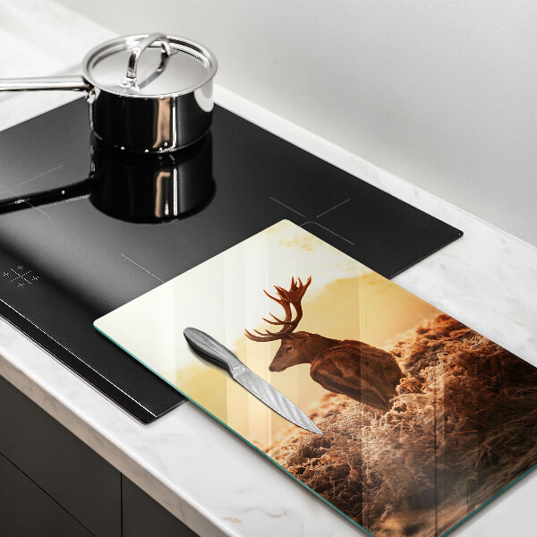 Üveg vágódeszka Szarvas a mezőn