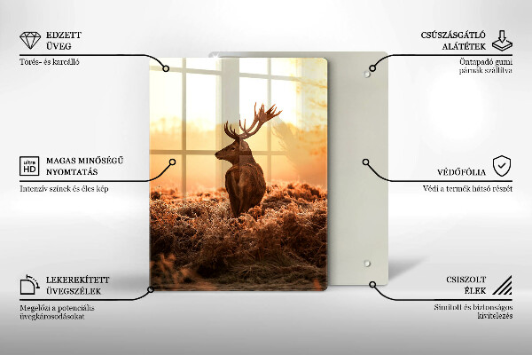 Üveg vágódeszka Szarvas a mezőn