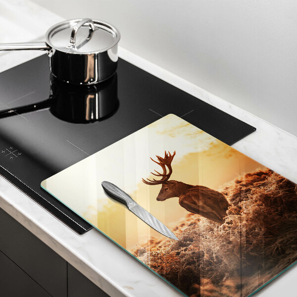 Üveg vágódeszka Szarvas a mezőn